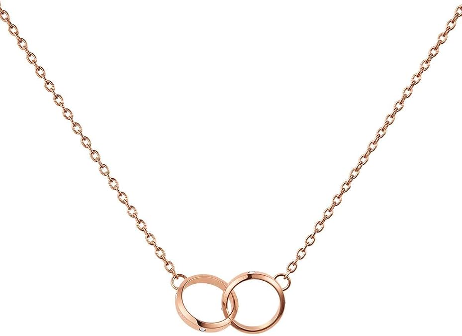 Daniel Wellington Classic Rose Gold Dainty Crystal Necklace for Women