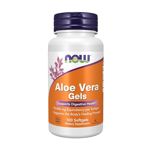 NOW Supplements, Aloe Vera Aloe barbadensis 10,000 mg, Supports Digestive Health, 100 Softgels
