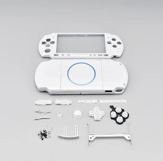 NEW Replacement PSP 3000 Console Full Housing Shell Cover with Button Screws Set -White.
