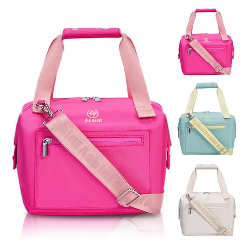 Lunch Bag for Women Adults, Large Insulated Lunch Bag with Zipper and Strap, Durable & Reusable Large Lunch Tote Bags for School, Work, Travel, Picnic Outdoor and Beach