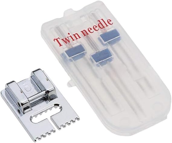 1Set Silver Twin Brother Stretch Machine Needle Double Twin Needles Pins Double for Brother Sewing Machine Domestic Sewing Machine Sewing Machine Needles, Machine Needles