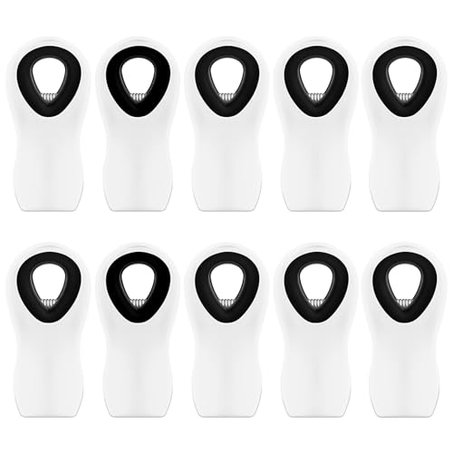 10 Pack Magnetic Chip Clips, Bag Clips, Food Clip, Plastic White Snack Clip with Magnet for Refrigerator