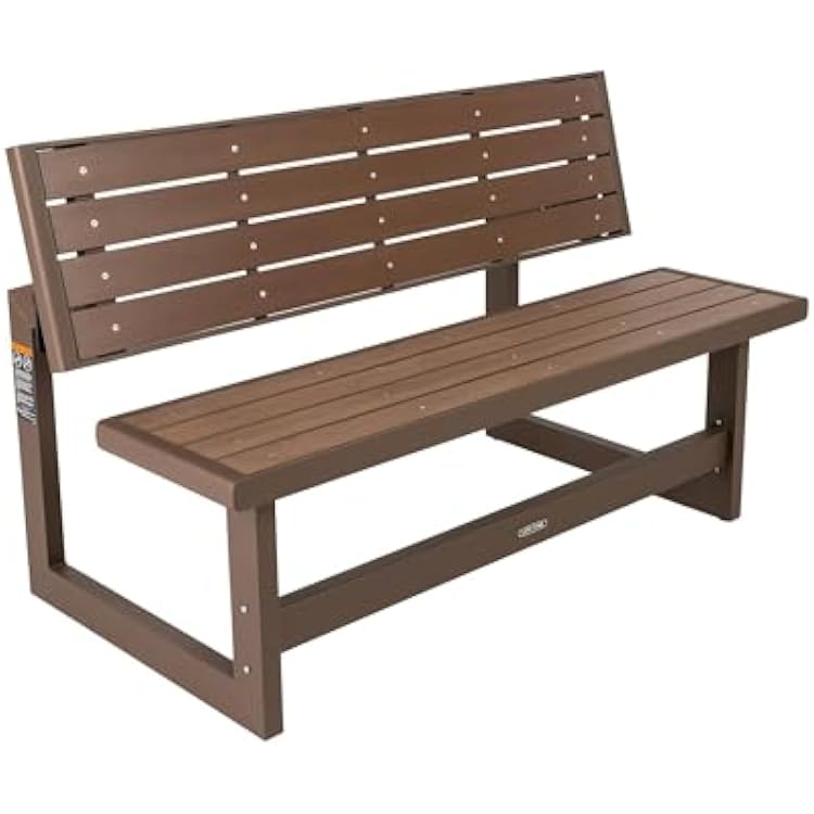 LIFETIME 60139 Outdoor Convertible Bench, 55 Inch, Mocha Brown
