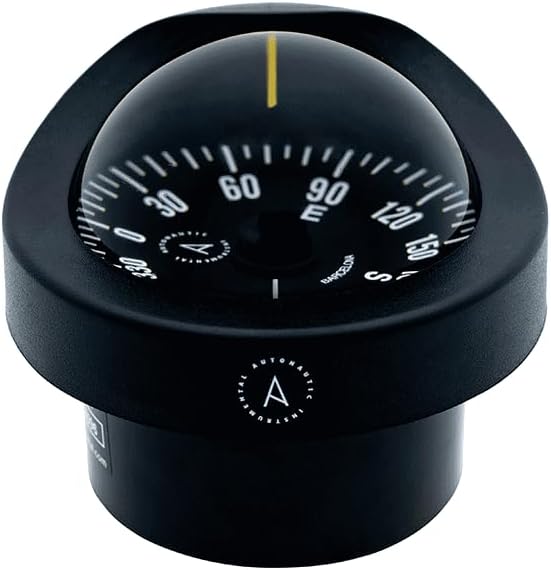 Autonautic - Flush Mount Compass with a Clear Looking Design for Sailboat - 85mm Dial -Mounting Hole 85 mm. Suitable Inclined Panels Without Losing the Horizontality - Made in Europe