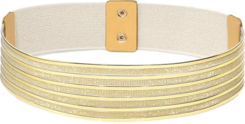 Glamorstar Wide Stretchy Waist Belts Vintage Elastic Belts for Women Dresses