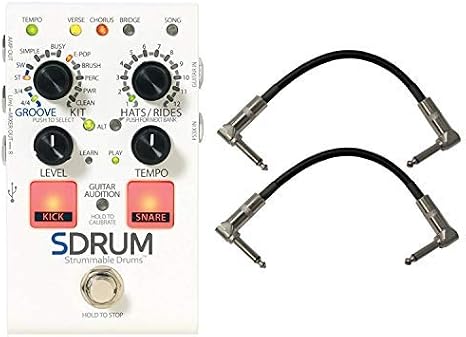 Digitech SDRUM Strummable Drums Automatic Drummer Pedal Bundle w/Cables