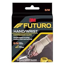 FUTURO Compression Glove, Provides Mild Support to Aching, Weak Hands and Wrists, S/M