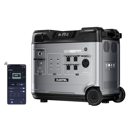 OUKITEL Portable Power Station P5000 Pro2025 New, 5120Wh Large Capacity Solar Generator, 5x3600W AC Output6000W Surge, 2.8H Fully Charged, 1000W MPPT Solar for Emergency, Home Backup, RV, Camping