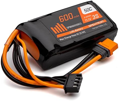 Spektrum 11.1V 600mAh 3S 50C LiPo Battery: IC2, SPMX6003SIC2