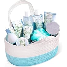 Body & Earth Gift Baskets for Women 11PCS Jasmine Spa Gift Sets for Her, Self Care Kit with Bubble Bath, Shower Gel, Lotion Set, Mothers Day Gifts for Mom