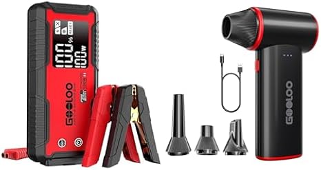 GOOLOO GT4000S Jump Starter 4000 Amp Car Starter & GOOLOO F3 Compressed Air Duster, 150000RPM Duster