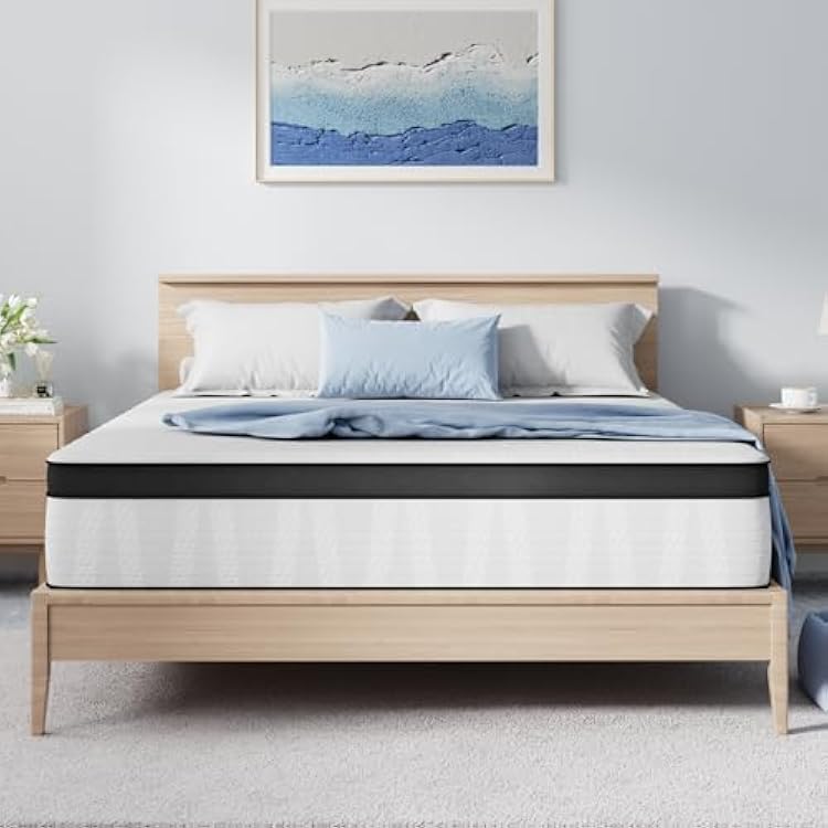 Avenco Full Mattress, 10 Inch Medium Firm Full Size Mattress in a Box, Hybrid Mattresses with SmartsTM Coil Pocket Springs for Motion Isolation, Strong Edge Support, CertiPUR-US Certified