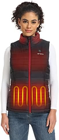 ORORO Womens Lightweight Heated Vest with USB-C Rechargeable Battery, Puffer Classic Heating Vest
