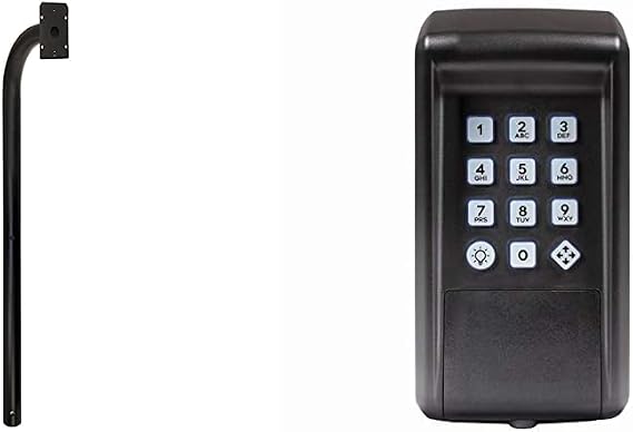 Mighty Mule (FM100) Powder Coated Black Keypad Mounting Post, 22, Black & MMK200 MMK201 Digital Wireless Keypad, 10 x 5.5 x 2.75 inches, Black