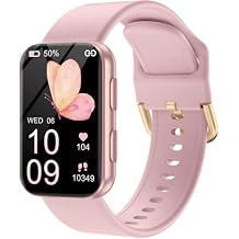 MorePro Health Fitness Tracker with Blood oxy-gen Monitor and 24/7 Heart Rate and Blood Pressure, Sleep Monitor, 120+ Sport Modes Waterproof Fitness Watch for Women Men Android iOS, Rose Pink