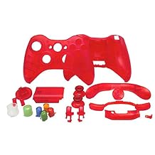 OSTENT Replacement Case Shell & Buttons Kit for Microsoft Xbox 360 Wireless Controller Color Red