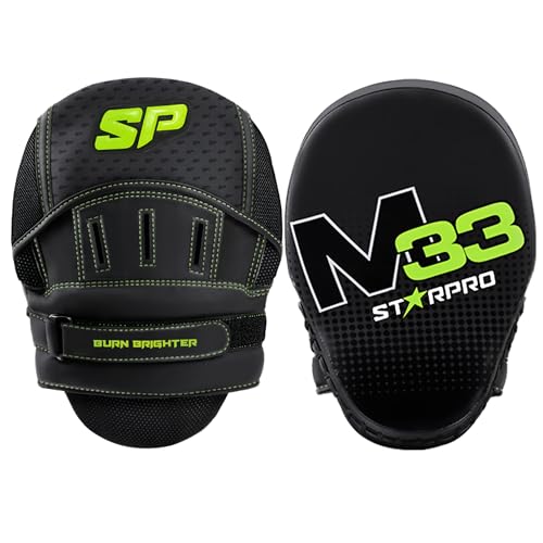 Starpro Curved Boxing Mitts - Punch Mitts Training Hand Pads for Men Women with Secure Hook & Loop MMA Muay Thai