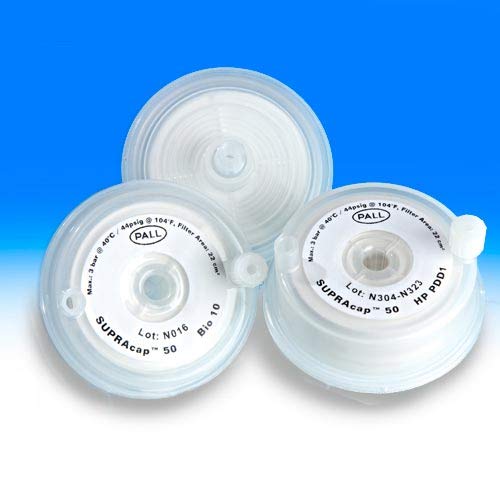 Pall SC050PDK5 Supracap 50 Depth Filter Capsule with Dual-Layer Media Grade PDK5 1.5-20 m Retention Rating and luer-Lock Connections