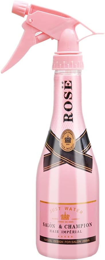 YOUNGFLY Mist Spray Bottle, 9.8oz Pink Rose Champagne Design Salon Water Mister, 280ml Empty Trigger Fine Mist for Barber Hairdresser Home Cleaning Hair