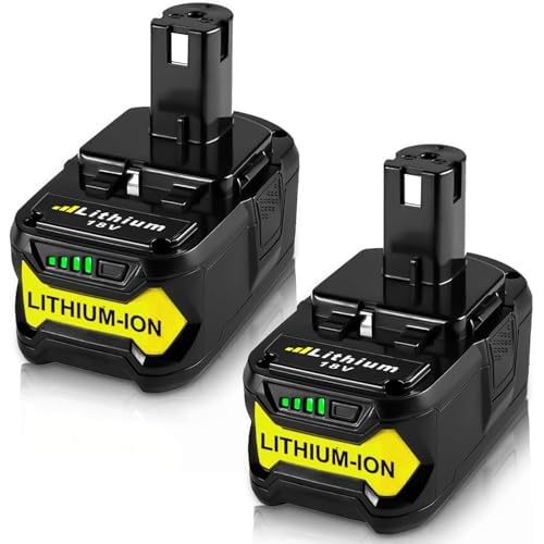 2 Packs 6000mAh P108 Battery Replacement for Ryobi 18V Battery Compatible with Ryobi 18 Volt Batteries Lithium ion P189 P190 P109 P107 P105 P104 P103 P102 P122