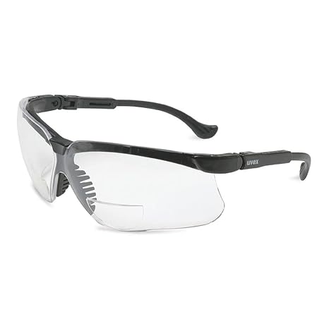 UVEX by Honeywell 763-S3773 Genesis Reading Magnifier, Black Frame, Standard Gray Lens, Ultra-dura Anti-Scratch Coating, 2.5 Diopters (Pack of 10)