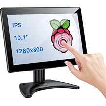 Eyoyo 10.1-inch Small Touchscreen Monitor: 1280x800 IPS Display, 10-Point Touch, HDMI VGA AV Input, Built-in Speakers, Metal Case, VESA 75x75, Touch Screen Monitor for Raspbery Pi, PC, CCTV, POS