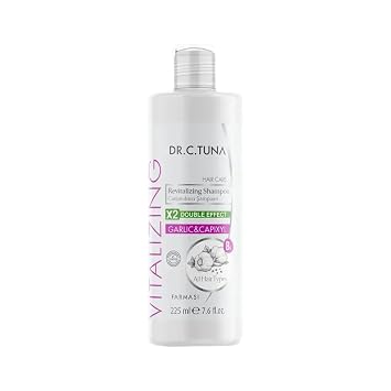 FARMASi Dr. C. Tuna Vitalizing Garlic Shampoo, Nourishing & Strengthening Formula with Garlic Extract and Capixyl, Helps Refresh Scalp & Support Fuller-Looking Hair, 7.6 fl oz