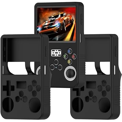 3 Pcs for R36S Handheld Gaming Console Open-Source Arcade Silicone Protective Case Durable, Anti-Slip, Shockproof Sleeve for R36S Portable Game Console 3 Black