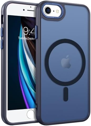 BENTOBEN Magnetic for iPhone SE Case, iPhone SE 20223rd20202nd gen iPhone 87 Phone Case 4.7 [Compatible with Magsafe] Translucent Matte Slim Thin Shockproof Women Men Protective Cover, Navy Blue