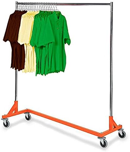 Only Hangers Commercial Grade Rolling Z Rack with Nesting Orange Base