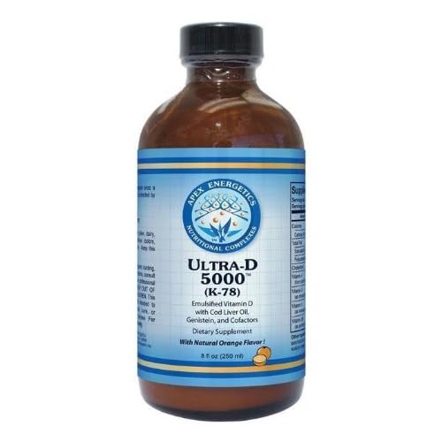 Apex Energetics Ultra-D 5000 K-78 ~ Emulsified Vitamin D with Cod Liver Oil Genistein & Cofactors