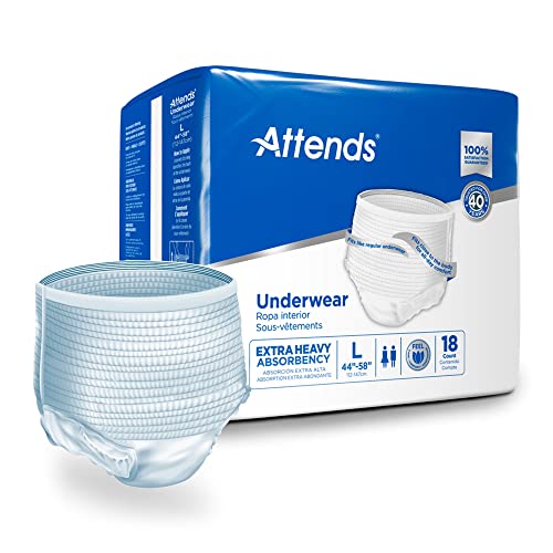 Attends Disposable Underwear Pull On with Tear Away Seams Large, APV30, Moderate, 72 Ct