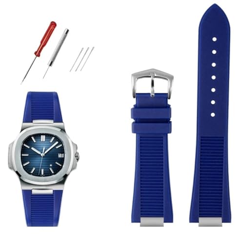 Quality FluoroSilicone Watchband For Patek Philippe Sport Elegant Nautilus Series 571157125980 Waterproof Watch Strap Bracelet Male
