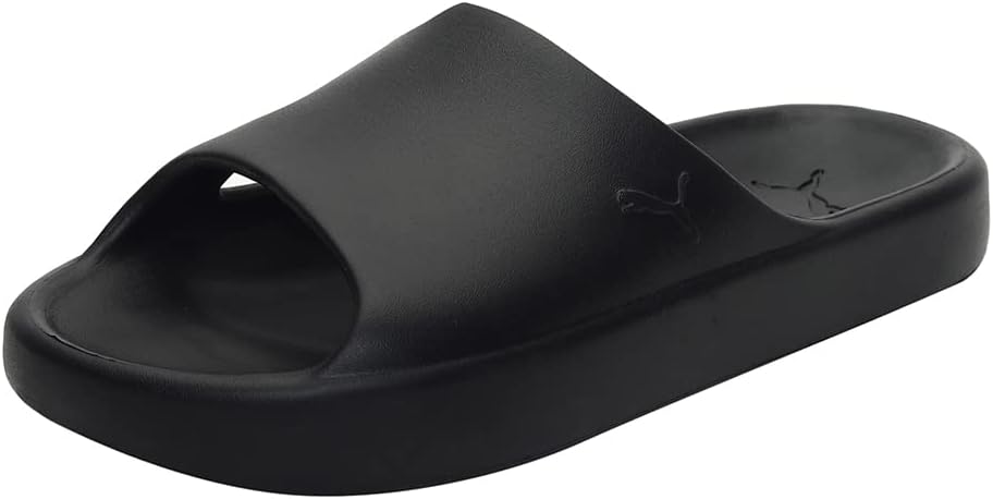 PUMA Unisex Slide Sandal, Black, 10 US men