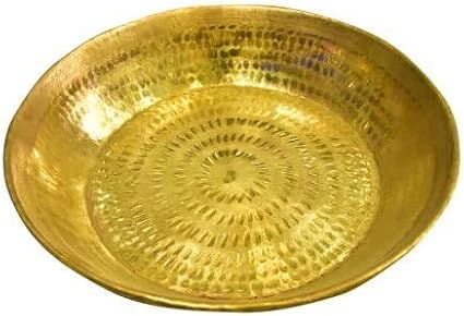 Will and Weaves Indian Traditional Brass Hammered Dough Mixer Atta Parant Size -12 Inch Parat Dough Maker
