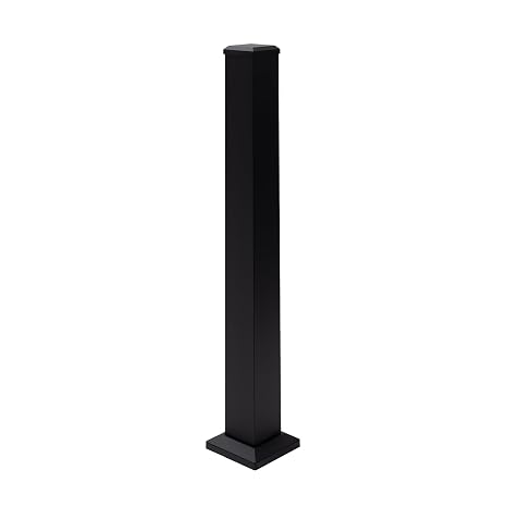 Deckorators 4 in. x 4 in. x 44 in. Textured Black Aluminum Line Post Kit