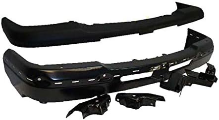 Fits 03-07 Chevy Silverado Light Duty Front Bumper Cap Face Bar Black W/Bracket GM1051110 GM1002820