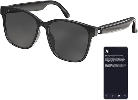 Smart Glasses with AI,Translator Smart Glasses for Men&Woman,Supports 110+ Languages for Traveling,Doing Business and Making Friends (Black)