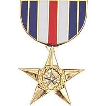 HMC Silver Star Mini Medal Small Pin, 1 1/8"