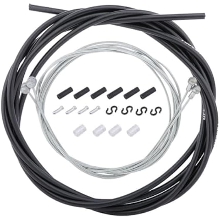 Bike Brake Cable Set Universal Standard Bike Brake Cable with End Caps Accessories Professional Brake Line For Front and Rear Mountain MTB Road Bicycle,Black
