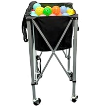 Portable tennis hopper for collecting products can hold 180 balls. The foldable tennis basket, pickleball basket, wheeled teaching vehicle, and the lightweight tennis ball carrier with wheels