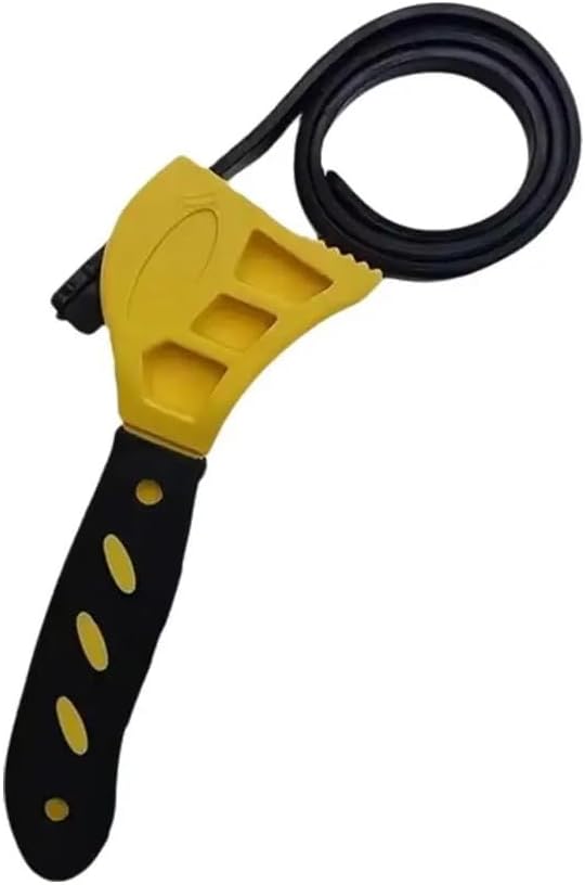 6-Inch Multifunctional Adjustable Belt Wrench - Oil Filter Puller Strap Spanner for Versatile Hardware Tasks(Yellow)