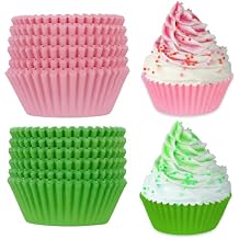 300 Pieces Pink and Green Cupcake Liners Witch Party Cupcake Wrappers Baking Cups for Baby Shower Witch Princess Party Supplies