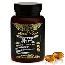 Black Seed Oil Capsules Cold-Pressed Nigella Sativa Softgels, 500mg, 120 Count | Black Cumin Seed Oil, Non-GMO
