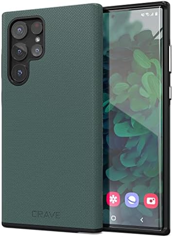 Crave for Galaxy S22 Ultra Case, Shockproof Protection Dual Layer Case for Samsung Galaxy S22 Ultra 5G 6.8 inch - Forest Green.