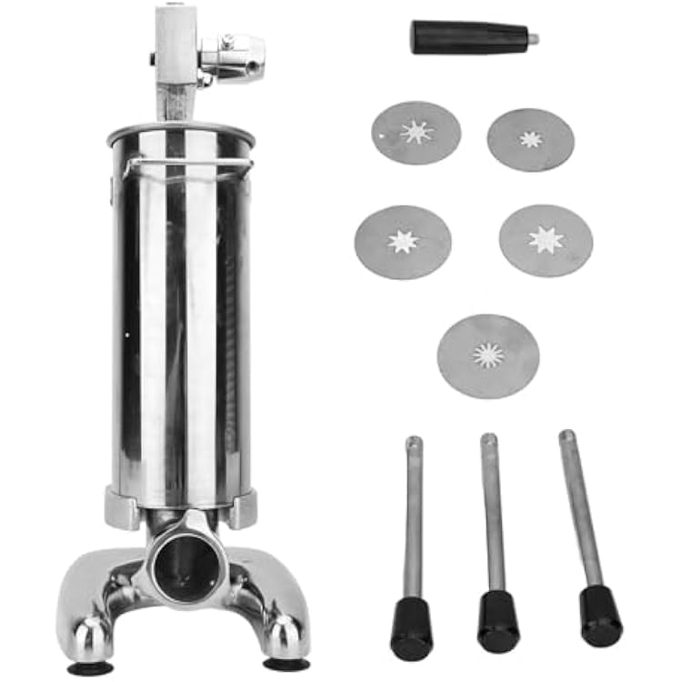 Spanish Maker 3L Stainless Steel Vertical Churros Machine Manual Maker with 5 for Home Commercial Use
