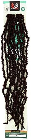 Bobbi Boss Butterfly Locs Pre-Loop Crochet Braid NU LOCS Distressed Style Butterfly LOCS 24" (6-Pack, T1B/Bug)