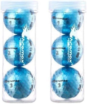 Chromax M5 Metallic High Visibility Blue Golf Balls, 2-Tubes of 3, NEW