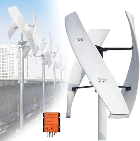 8000W Wind Turbine Generator Kit, 3 Blades Maglev Vertical Design with MPPT Controller for Home or Camping, Compatible with 12V, 24V, 48V, 220V Systems