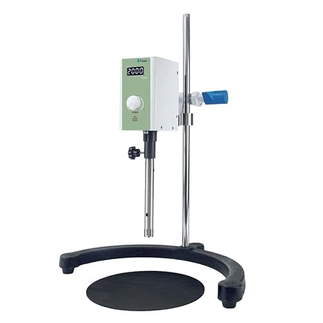 High Speed Lab Homogenizer 200020000rpm, Digital Disperser Emulsifier, 201200mL, Max 5000mPas (LowMedium Viscosity Only), Auto Overload Protection,2 Dispersing Heads